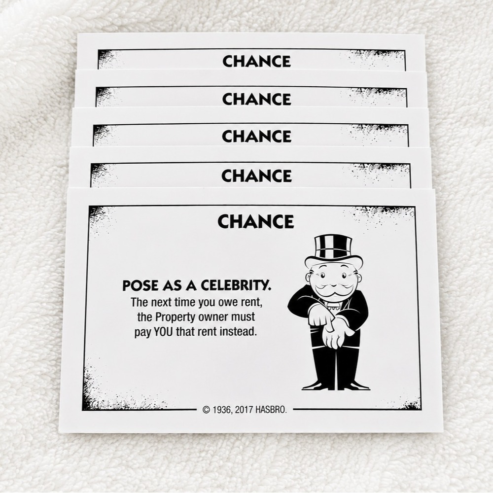 Monopoly Cheaters Edition Chance‎ Cards Set 16 Hasbro 2017 Replacement Parts